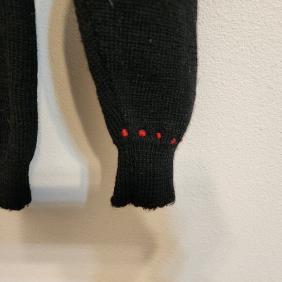 VTG Handknit Mock Neck Sweater Wool Size M Flower Ribbon Whimsical Fairy Grunge - Picture 11 of 16